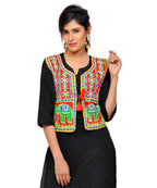 Dupion Silk Kutchi Embroidered Waist Length Jacket/Koti/Shrug (Circus) - MJK-CIRCUS03