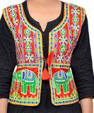 Dupion Silk Kutchi Embroidered Waist Length Jacket/Koti/Shrug (Circus) - MJK-CIRCUS03
