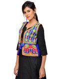 Dupion Silk Kutchi Embroidered Waist Length Jacket/Koti/Shrug (Circus) - MJK-CIRCUS04