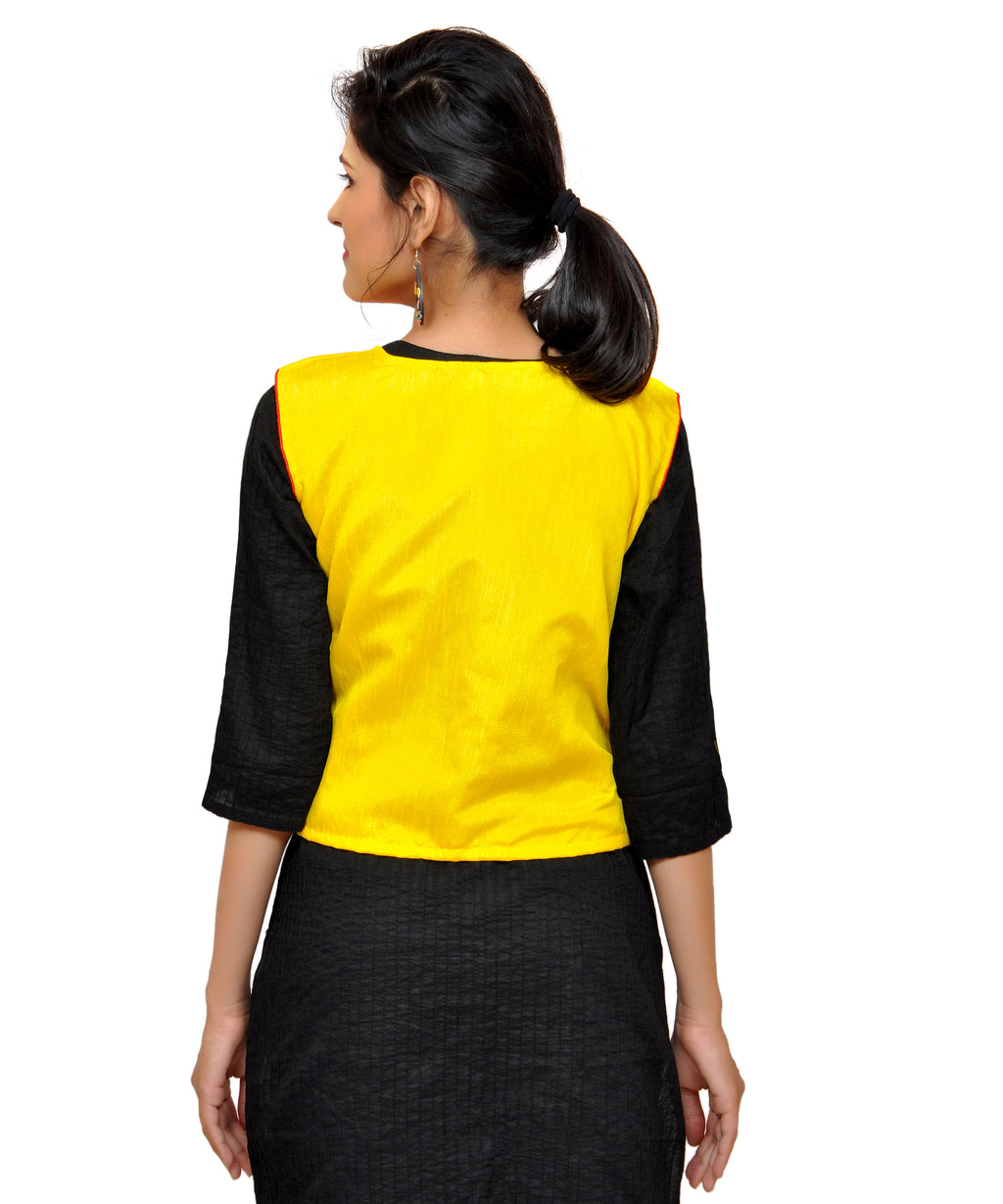 Dupion Silk Kutchi Embroidered Waist Length Jacket/Koti/Shrug (Circus) - MJK-CIRCUS05