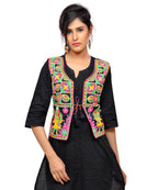 Dupion Silk Kutchi Embroidered Waist Length Jacket/Koti/Shrug (Circus) - MJK-CIRCUS01