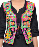 Dupion Silk Kutchi Embroidered Waist Length Jacket/Koti/Shrug (Circus) - MJK-CIRCUS01