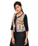 Dupion Silk Kutchi Embroidered Waist Length Jacket/Koti/Shrug (Disco) - MJK-DISCO02