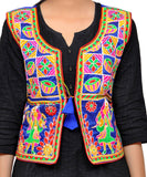 Dupion Silk Kutchi Embroidered Waist Length Jacket/Koti/Shrug (Disco) - MJK-DISCO04