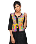 Dupion Silk Kutchi Embroidered Waist Length Jacket/Koti/Shrug (Disco) - MJK-DISCO05