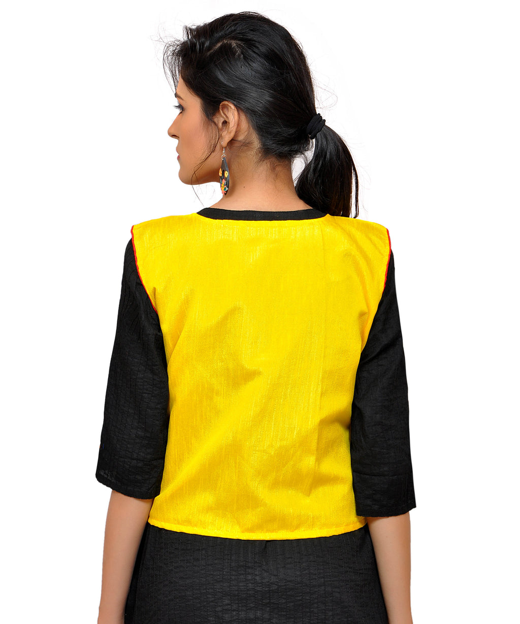 Dupion Silk Kutchi Embroidered Waist Length Jacket/Koti/Shrug (Disco) - MJK-DISCO05