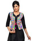 Dupion Silk Kutchi Embroidered Waist Length Jacket/Koti/Shrug (Disco) - MJK-DISCO06