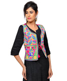 Dupion Silk Kutchi Embroidered Waist Length Jacket/Koti/Shrug (Disco) - MJK-DISCO06