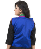 Banjara India Women's Dupion Silk Kutchi Embroidered Sleeveless Waist Length Jacket/Koti/Shrug (Garba) - MJK-GRB04 - Banjara India