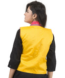 Banjara India Women's Dupion Silk Kutchi Embroidered Sleeveless Waist Length Jacket/Koti/Shrug (Garba) - MJK-GRB05 - Banjara India