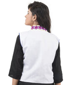 Banjara India Women's Dupion Silk Kutchi Embroidered Sleeveless Waist Length Jacket/Koti/Shrug (Sunflower) - MJK-SUN02 - Banjara India