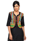 Dupion Silk Kutchi Embroidered Waist Length Jacket/Koti/Shrug (Chakkar) - MJK-CKKR01