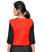 Dupion Silk Kutchi Embroidered Waist Length Jacket/Koti/Shrug (Chakkar) - MJK-CKKR03
