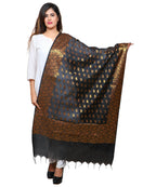 Banarasi Kora Silk Mango Butti Dupatta- Black