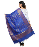 Banarasi Kora Silk Mango Butti Dupatta- Blue