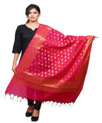 Banarasi Kora Silk Mango Butti Dupatta- Pink
