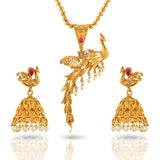 Charms Amazing Gold Plated Peacock Jewellery Set for Women (NECK-07)