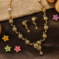 Charms Designer Gold Plated Jewellery Set with Earrings for Women/Girls (NECK-13)