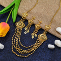 Charms Gold Plated Traditional Layered Jewellery Sets for Women (NECK-24)