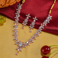 Charms Sparkling AD Jewellery Set with Earrings for Women/Girls (NECK-35)