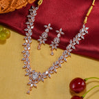 Charms Sparkling AD Jewellery Set with Earrings for Women/Girls (NECK-35)
