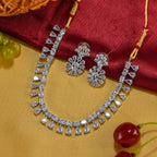 Charms Sparkling AD Jewellery Set with Earrings for Women/Girls (NECK-37)