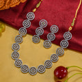 Charms Sparkling AD Jewellery Set with Earrings for Women/Girls (NECK-38)