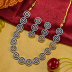 Charms Sparkling AD Jewellery Set with Earrings for Women/Girls (NECK-38)
