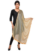 Net Lycra Plain Dupatta_Beige