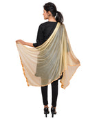 Net Lycra Plain Dupatta_Beige