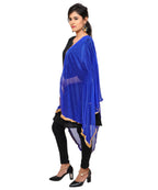 Net Lycra Plain Dupatta_Blue