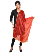 Net Lycra Plain Dupatta_Red