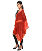 Net Lycra Plain Dupatta_Red