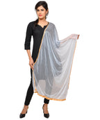 Net Lycra Plain Dupatta_White