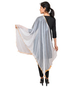 Net Lycra Plain Dupatta_White