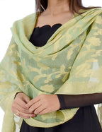 Banarasi Kora Silk Zari Dupatta - Rani-Green