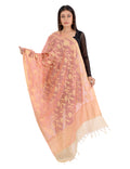 Banarasi Kora Silk Zari Dupatta - Rani-Orange