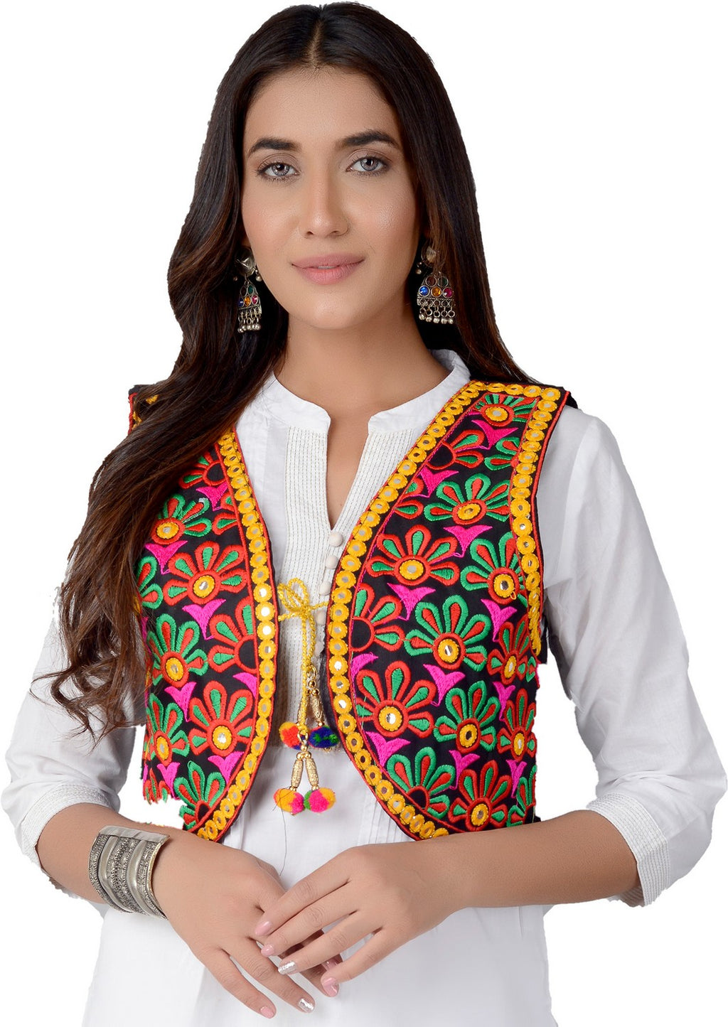 Cotton Kutchi Embroidered Short Jacket/Koti/Shrug (REG-101)