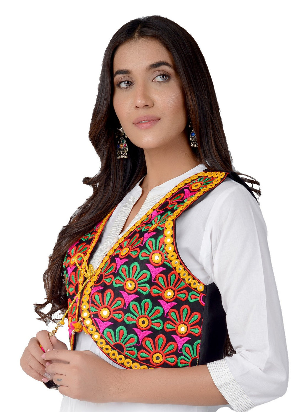 Cotton Kutchi Embroidered Short Jacket/Koti/Shrug (REG-101)