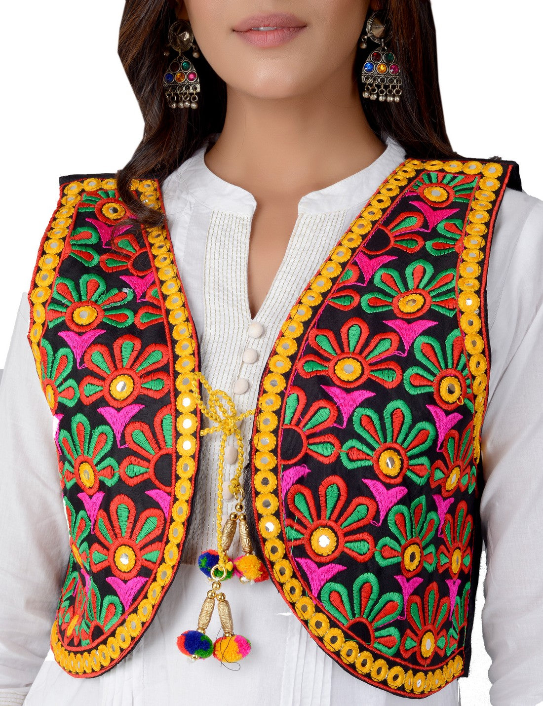 Cotton Kutchi Embroidered Short Jacket/Koti/Shrug (REG-101)