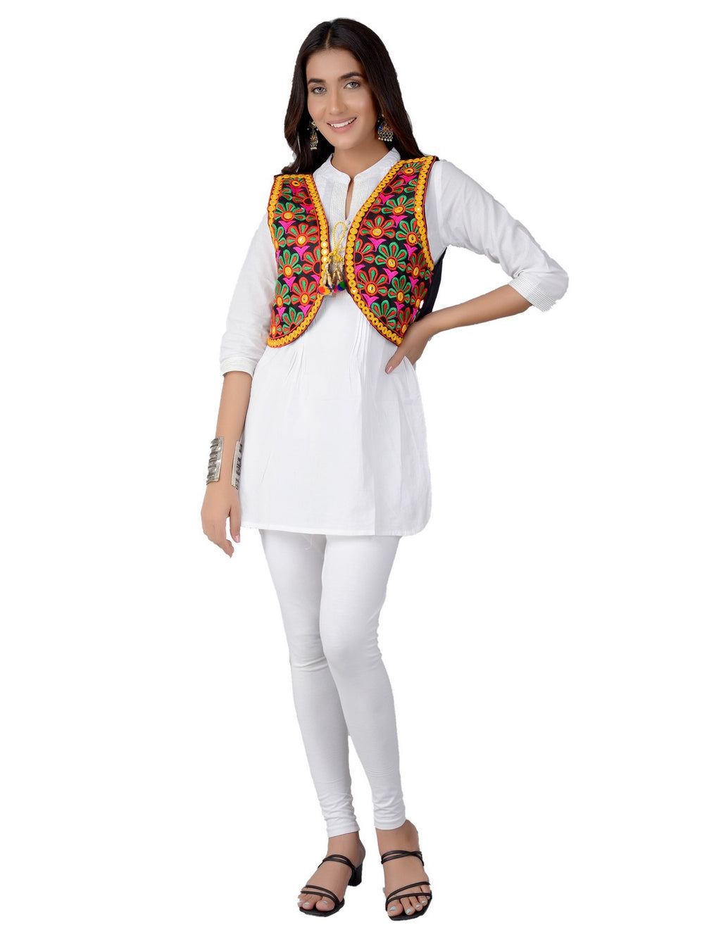 Cotton Kutchi Embroidered Short Jacket/Koti/Shrug (REG-101)