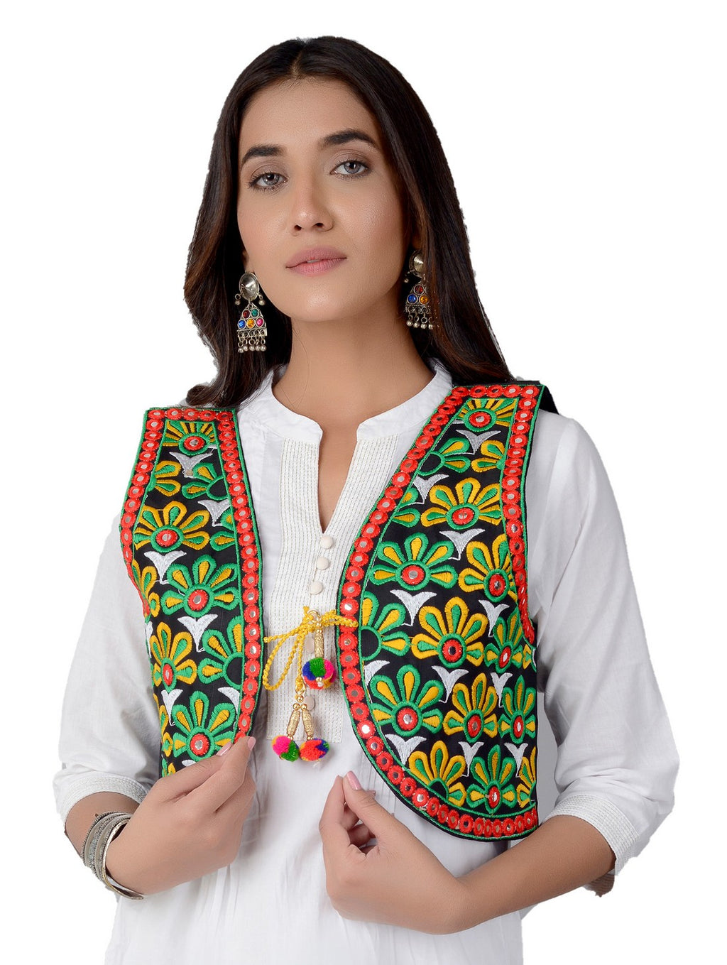 Cotton Kutchi Embroidered Short Jacket/Koti/Shrug (REG-102)