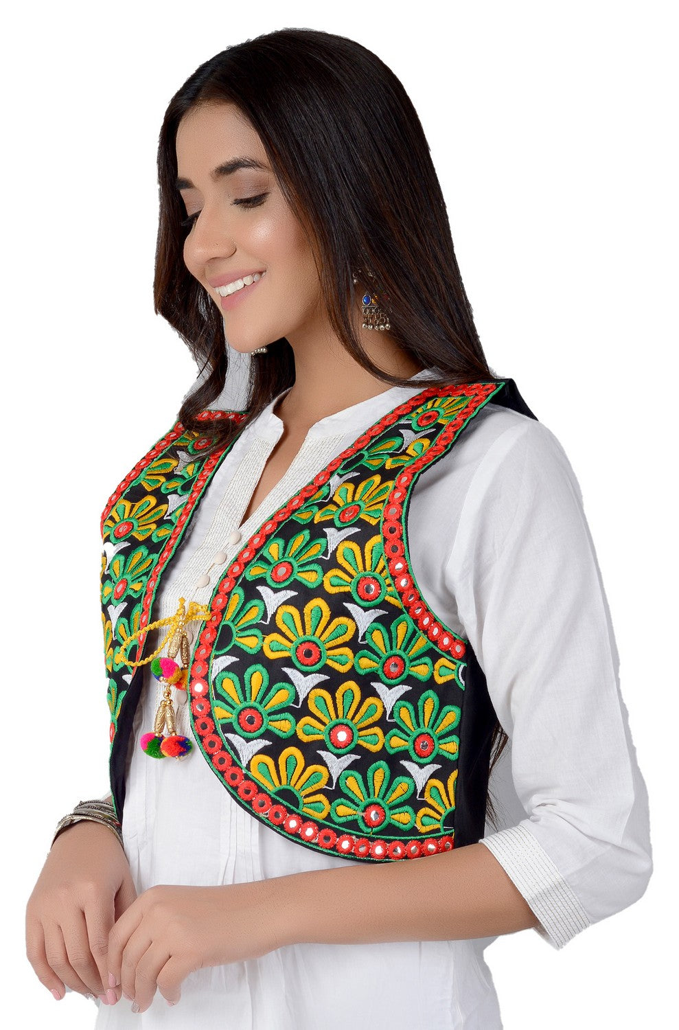 Cotton Kutchi Embroidered Short Jacket/Koti/Shrug (REG-102)
