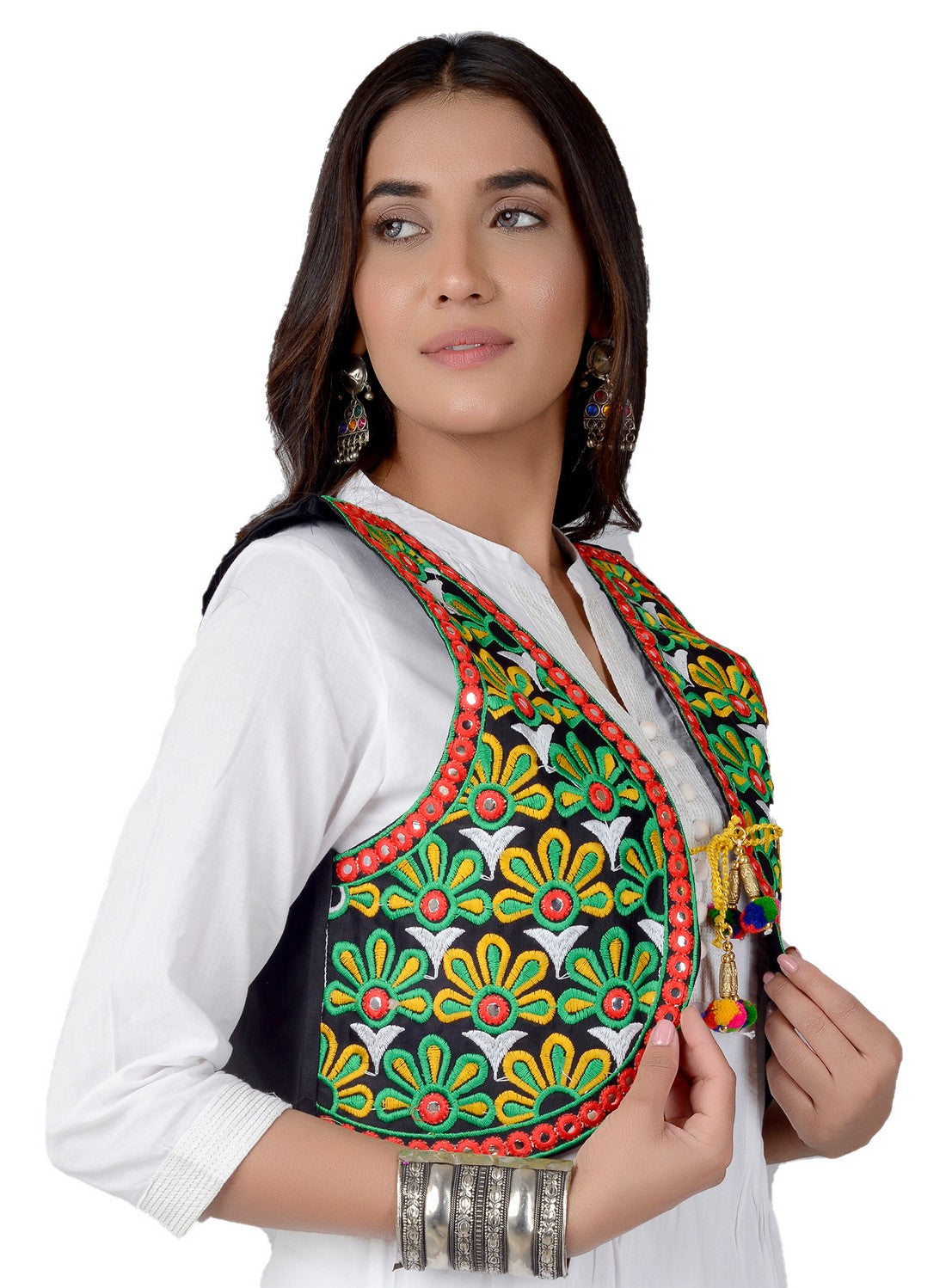 Cotton Kutchi Embroidered Short Jacket/Koti/Shrug (REG-102)