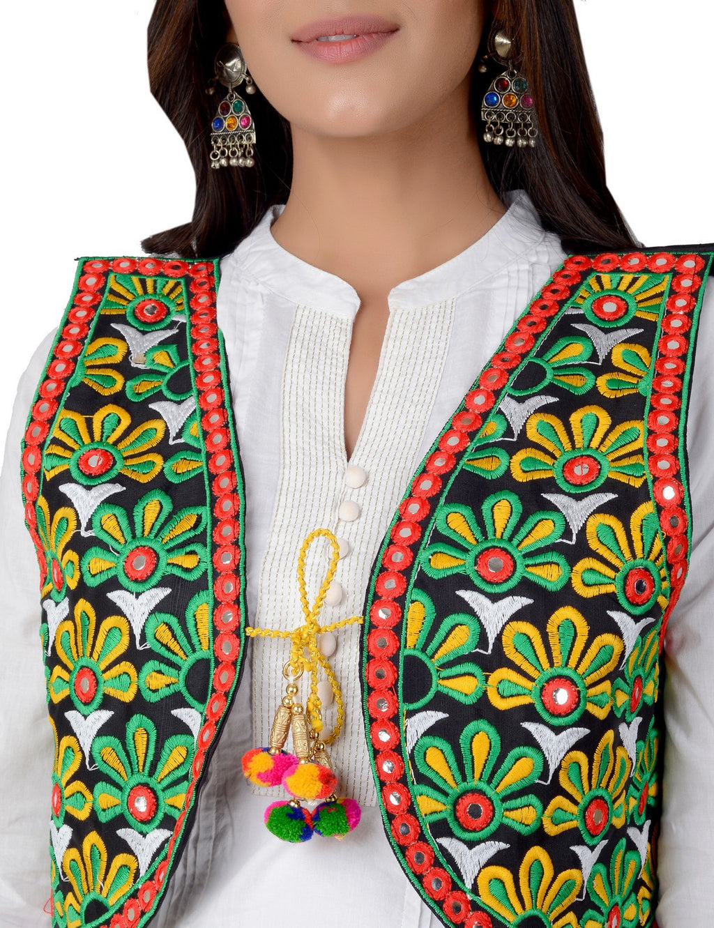 Cotton Kutchi Embroidered Short Jacket/Koti/Shrug (REG-102)