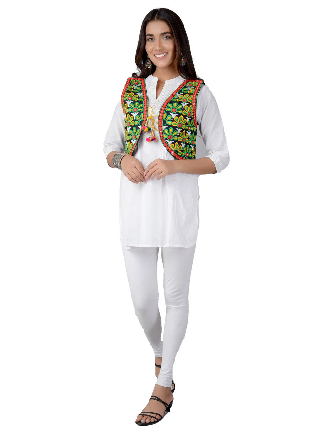 Cotton Kutchi Embroidered Short Jacket/Koti/Shrug (REG-102)