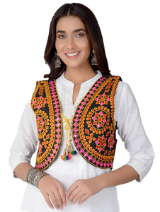 Cotton Kutchi Embroidered Short Jacket/Koti/Shrug (REG-103)