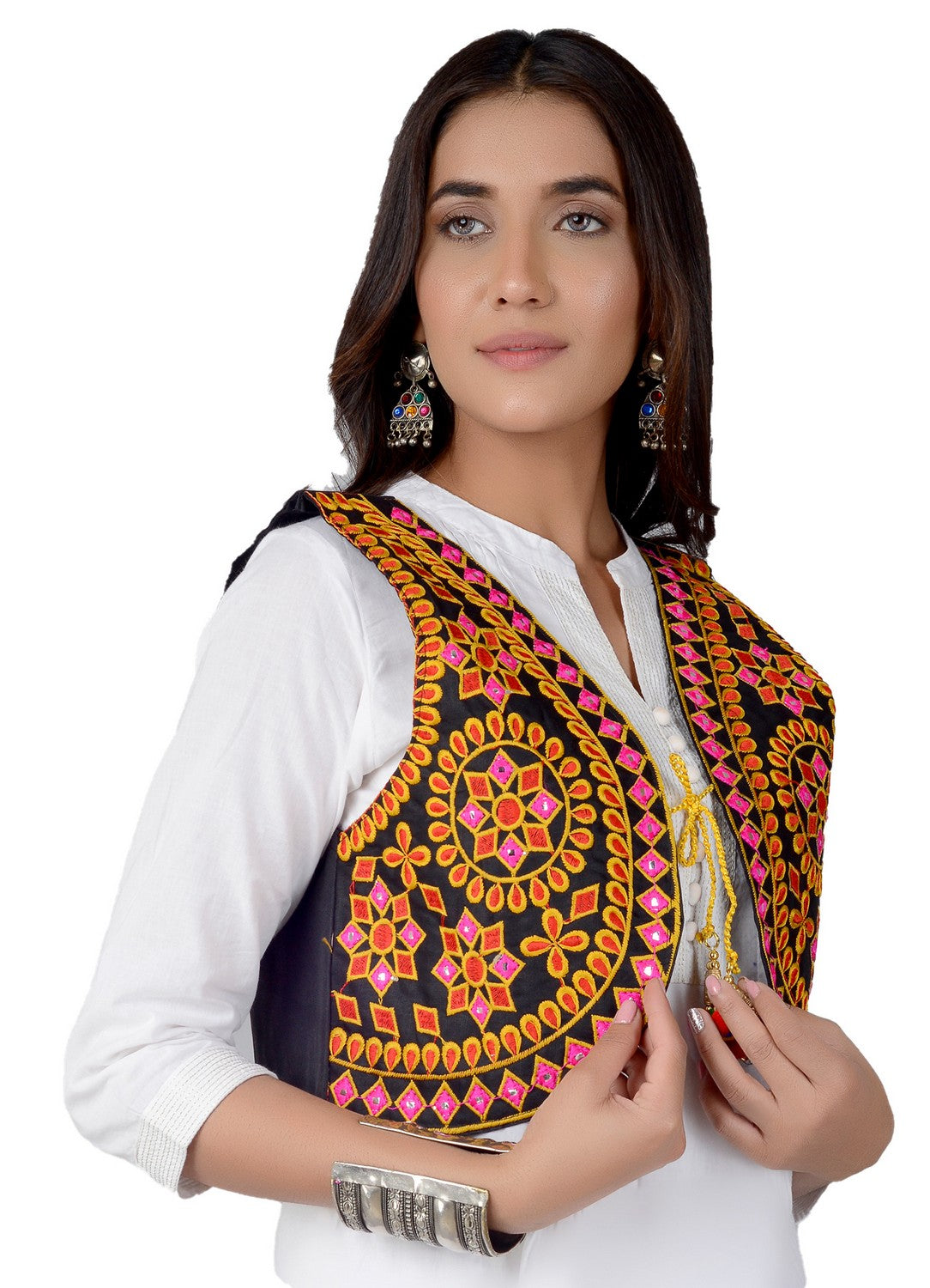 Cotton Kutchi Embroidered Short Jacket/Koti/Shrug (REG-103)