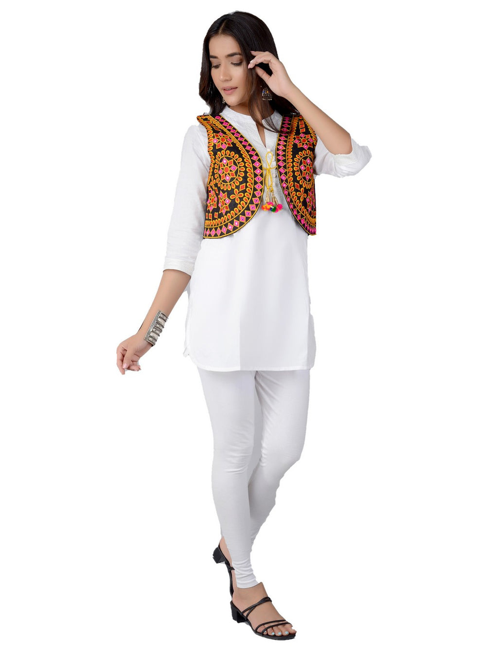 Cotton Kutchi Embroidered Short Jacket/Koti/Shrug (REG-103)