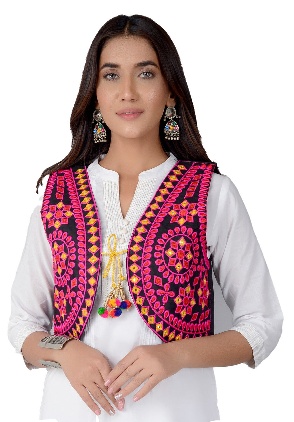 Cotton Kutchi Embroidered Short Jacket/Koti/Shrug (REG-104)